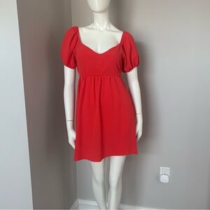 Rolla Coster Red Puff Sleeve Mini Dress